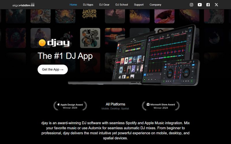 Algoriddim djay landing page
