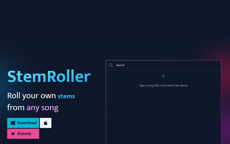 StemRoller landing page