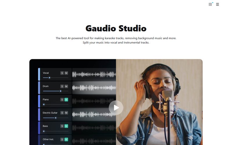 Gaudio Studio landing page